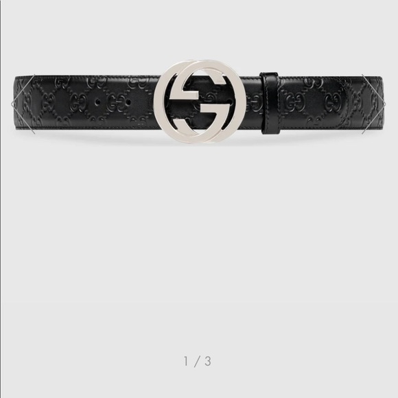 Gucci Signature leather belt Brand new never worn black - Picture 5 of 7